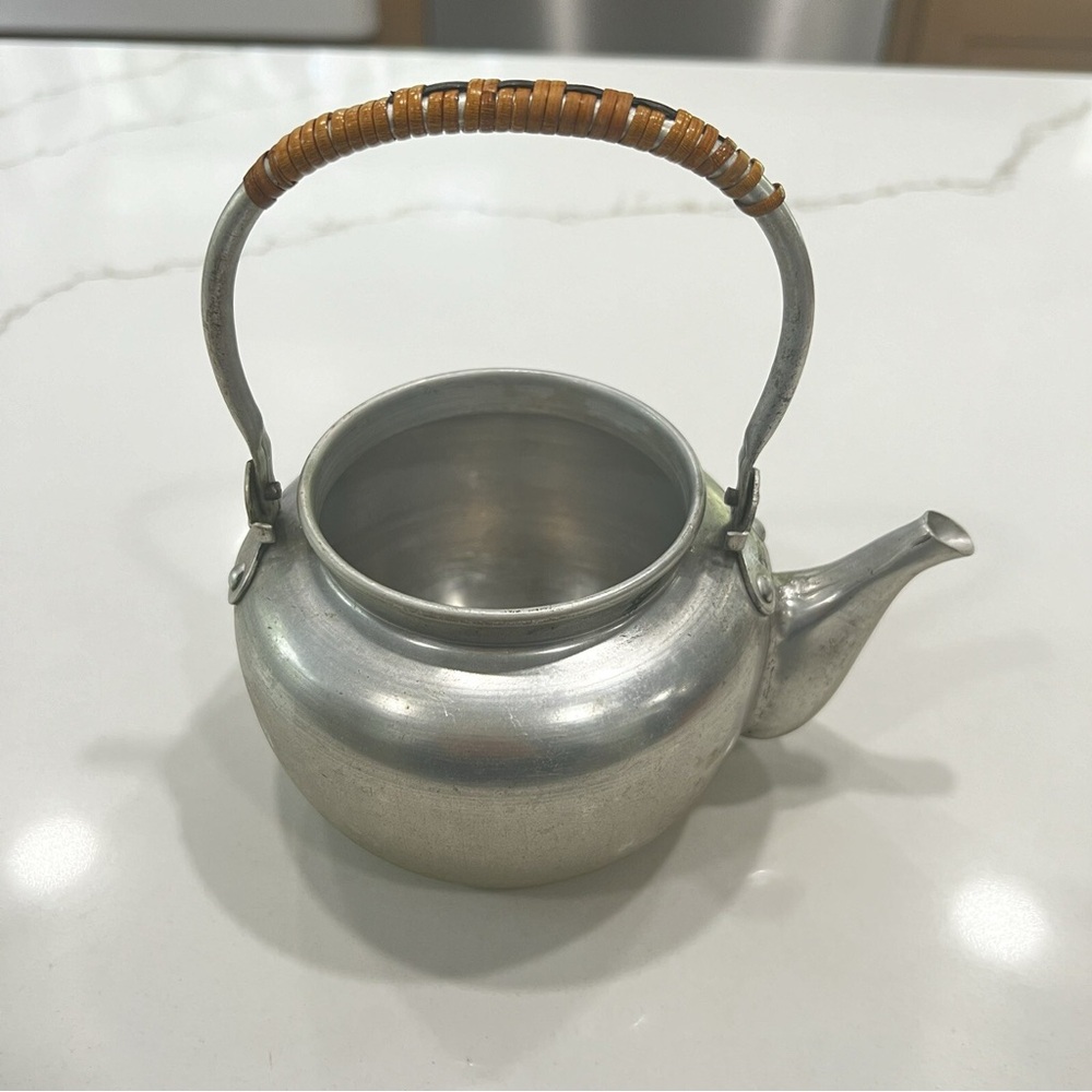 Vintage 1950's  Mini Small Aluminum Tea Pot Teapot Kettle Made in Japan